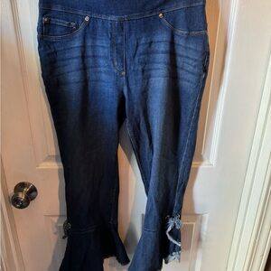 Luxe Dark Blue Flare Jeans